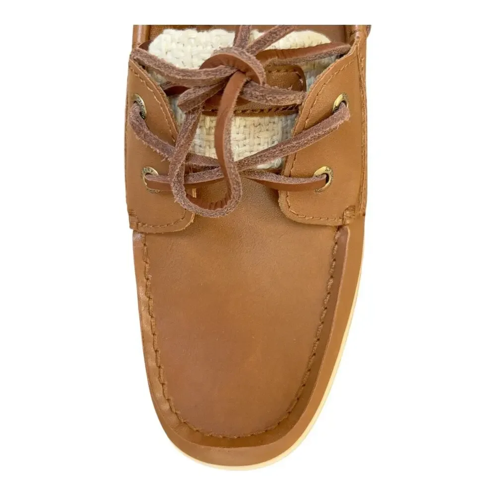 Sperry Whalefish Boat Shoes Sz 8 Women's Tan Brown 2-Eye Flat Med Width Leather